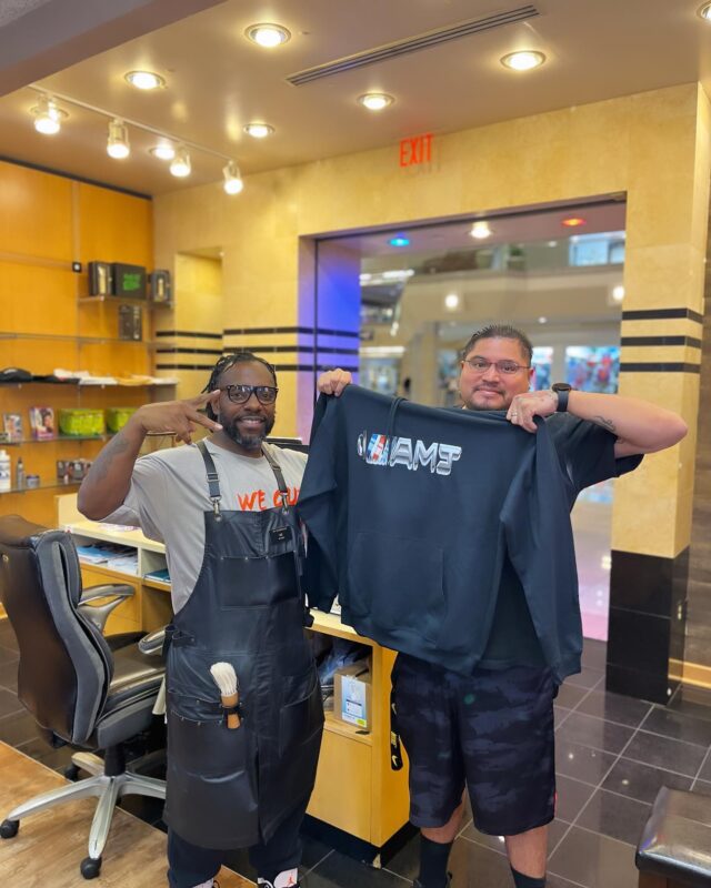 We out here!! Loyal customer! AMJ Hoodie.. #amjbarbershop #rockfordbarber #815barbers