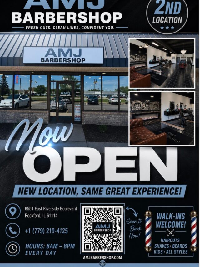 2nd location now open check us out. #amjbarbershop #815barbers #cleancuts #walkinswelcomed